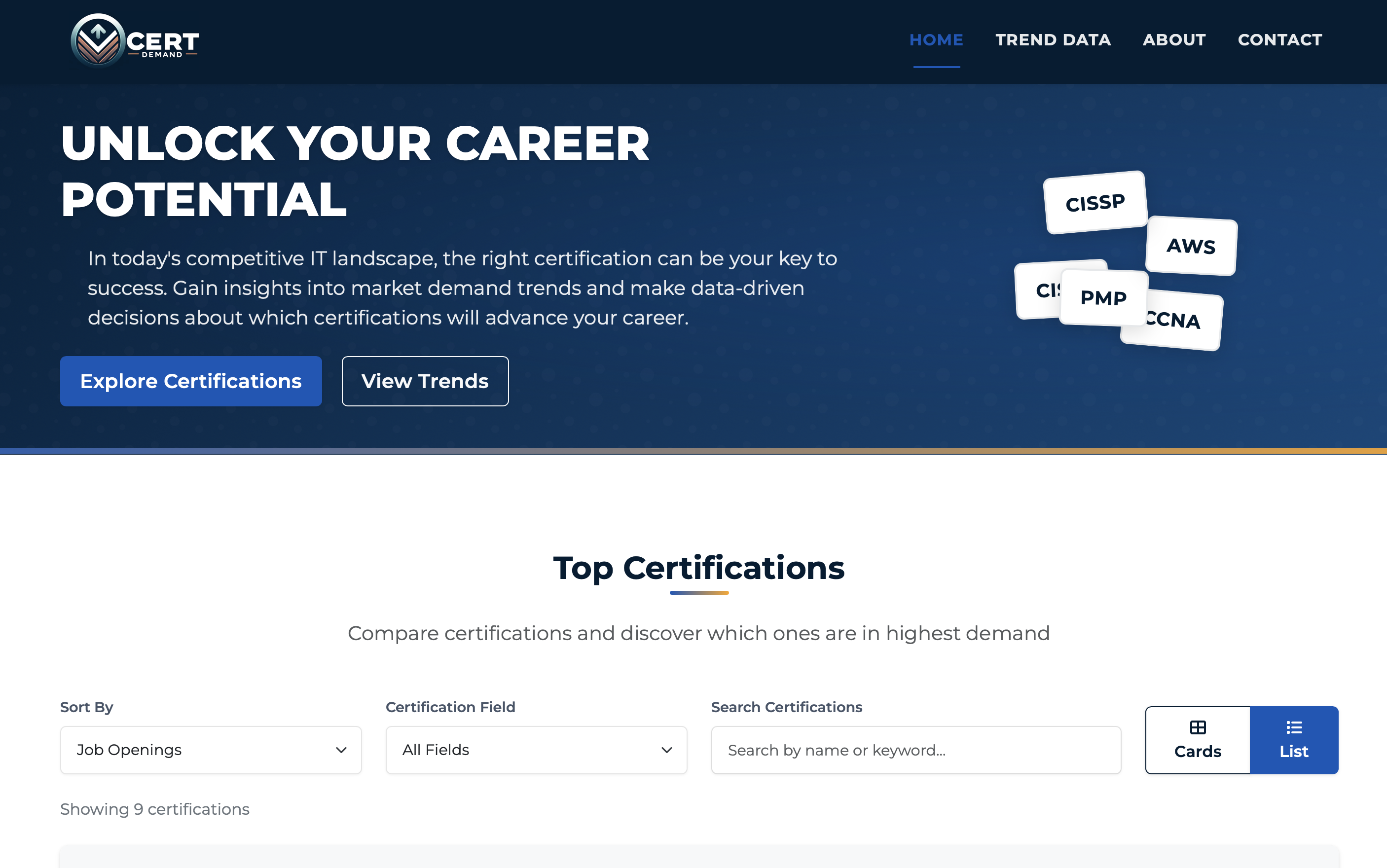 Certification Trend Analysis - Data Visualization & Analytics Platform